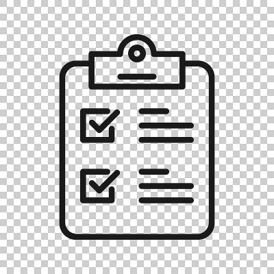 Checklist clipboard sign icon in transparent style
