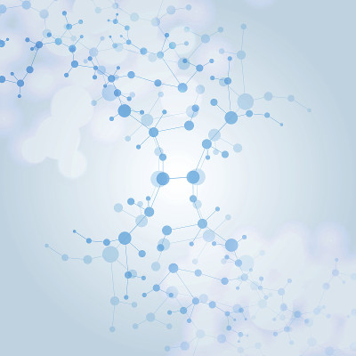 结构分子和通信。Dna,原子,神经元。科学的设计理念。用点连接线。医学，技术，化学，科学背景。矢量插
