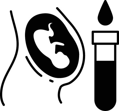 女性腹部矢量图标设计，白色背景上的体外受精符号，怀孕和产科医生标志，试管婴儿概念，