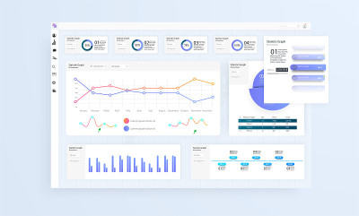 数据信息图应用UI UX。现代智能信息图矢量界面。矢量图