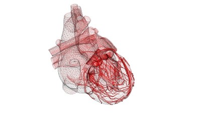 心3D线框透视渲染孤立的白色背景