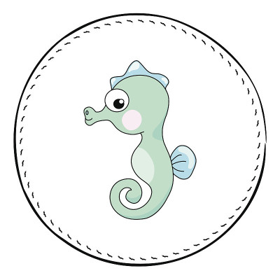 海马孤立在白色背景上。珊瑚鱼海马卡通矢量插图。