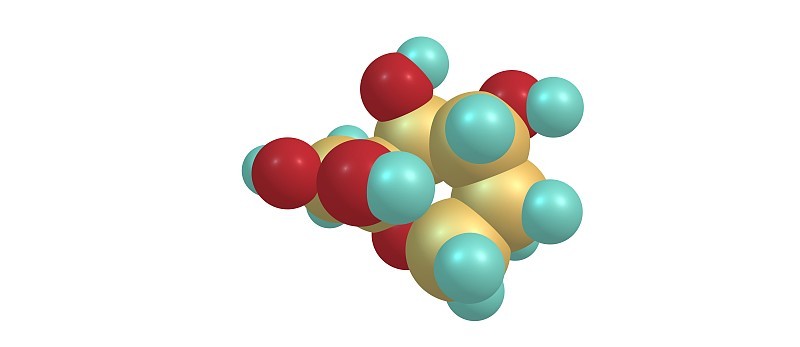 - d -果糖-吡喃糖分子结构在白色上分离