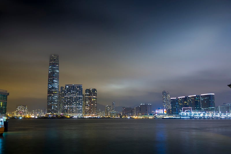 香港的高楼大厦夜景