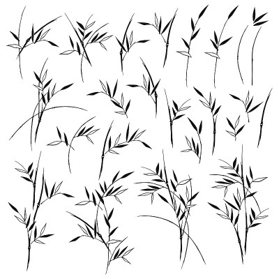 竹插图