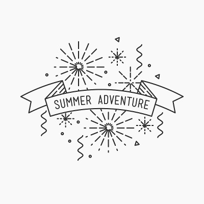 夏天冒险。鼓舞人心的矢量图