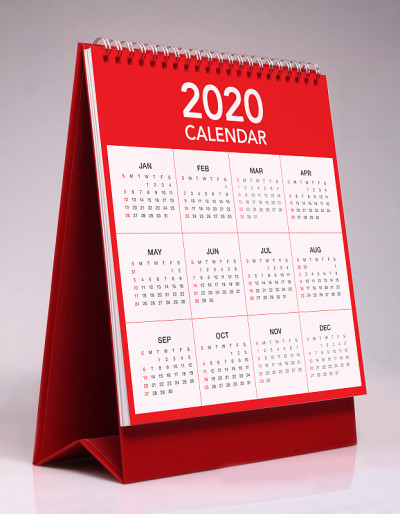 简易台历2020