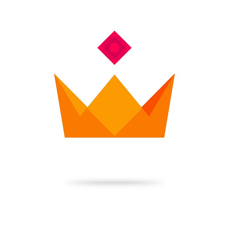 Crown king royal geometric icon logo vector or pre