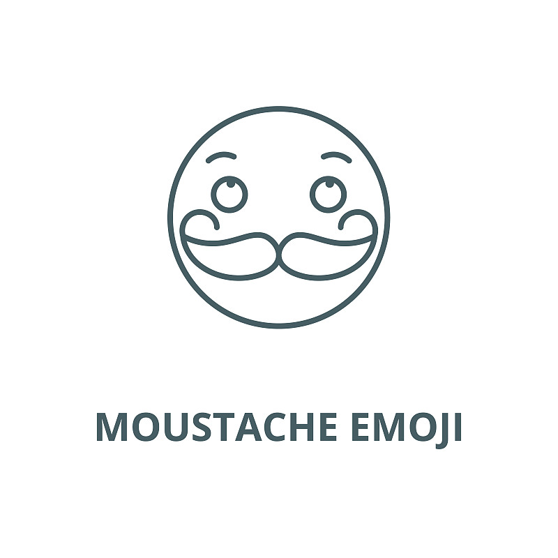 Moustache emoji vector line icon, linear concept, 