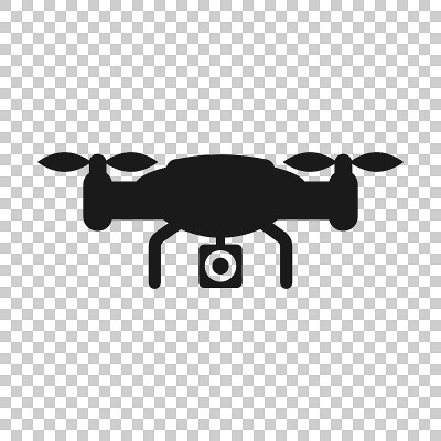 Drone quadrocopter icon in transparent style. Quad
