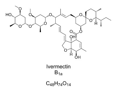 伊维菌素，B1a衍生物，化学式及骨架结构