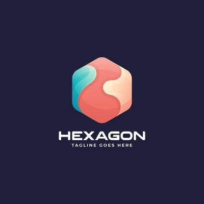 矢量插图六边形渐变彩色风格。