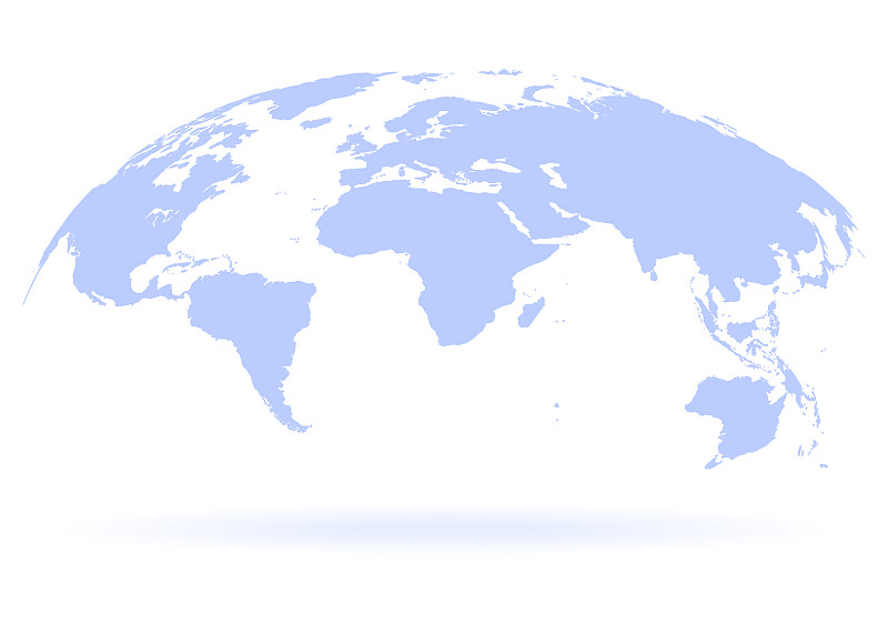 地球。地球，白色背景上的世界地图。矢量图