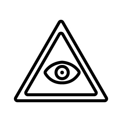 全视之眼的上帝图标矢量轮廓插图