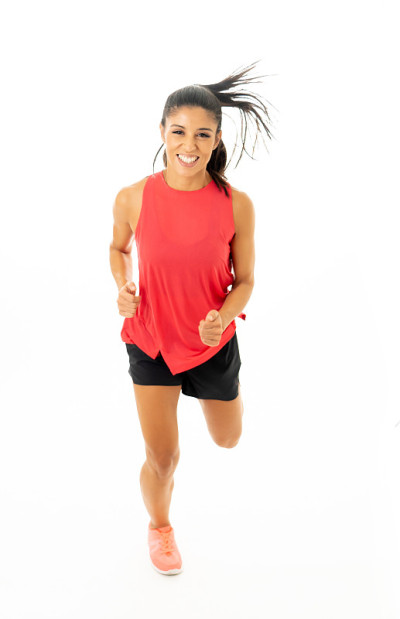Young attractive happy latin woman in sport clothe