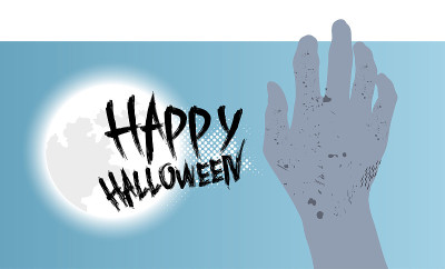 Halloween zombie hand shadow vector background