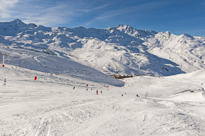高山冬季度假胜地的滑雪场