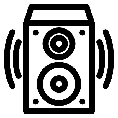 扬声器线图标，矢量插图