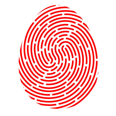 指纹向量插图。ID的应用图标。