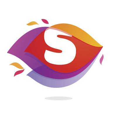 字母S在火焰相交图标。