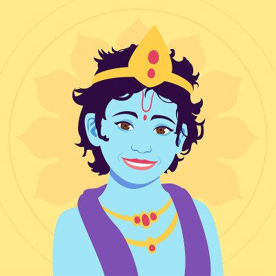 Portrait of little Krishna. Happy krishna janmasht