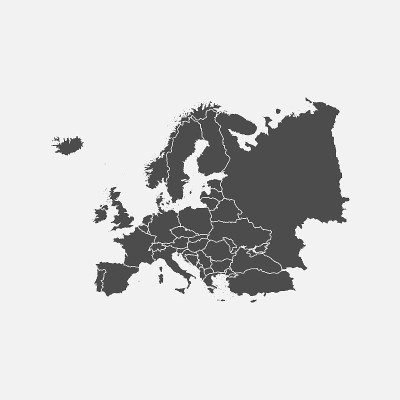 欧洲地图孤立在白色背景上。矢量插图。
