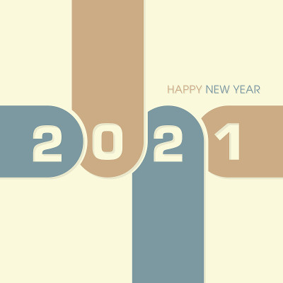 Happy new year 2021 Text Design vector.