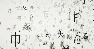 没有实际意义的随机汉字部件的三维渲染