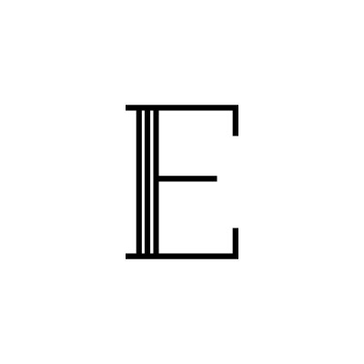 向量经典字母E线黑色和白色