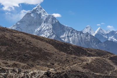 徒步前往图克拉山口，珠穆朗玛峰地区