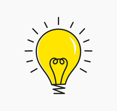 灯泡创意线图标。