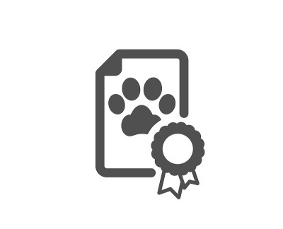 狗狗比赛证书图标。宠物奖的迹象。向量