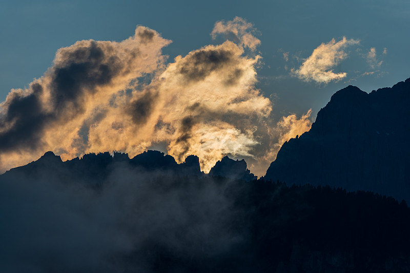 catinaccio (rosengarten) mount, val在fassa, dolomit