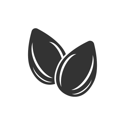 Almond icon in flat style. Bean vector illustratio