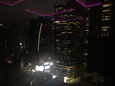 纽约曼哈顿摩天大楼的夜晚。