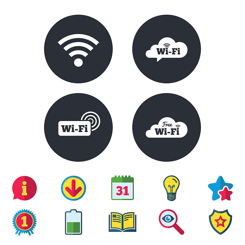 Wifi无线网络图标。wi - fi讲话泡沫。