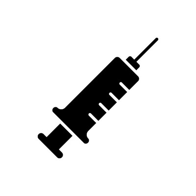 带针和秤的医用注射器轮廓