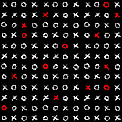 无缝模式与x和o字母。