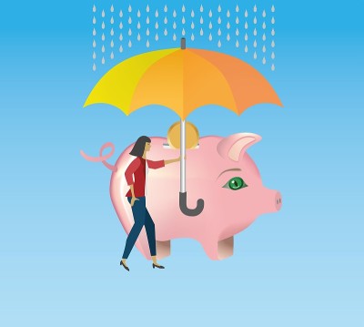 为了金钱和储蓄的安全。矢量插图。
