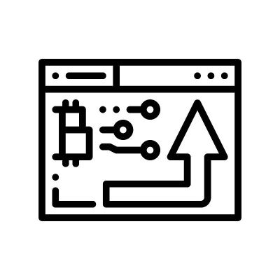 填充行风格的比特币图标。