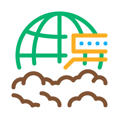 云科学图标矢量大纲插图
