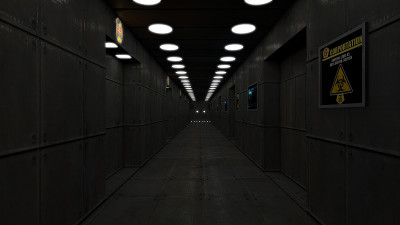 3 d渲染。现代室内科幻建筑