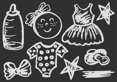 用蜡笔画的幼稚可爱的图画