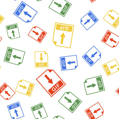 Color GIF file document icon. Download GIF button 