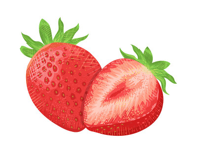 草莓剪贴画，矢量插图