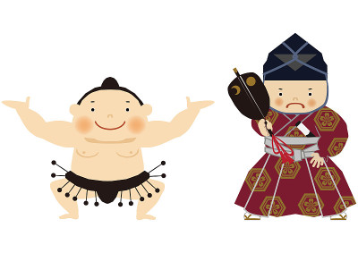 相扑手的插图。