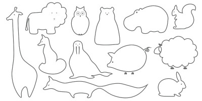 矢量平面动物插图背景。