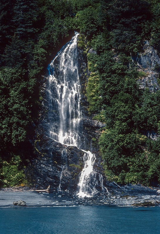 阿拉斯加-威廉王子湾-瀑布特写- 1997年