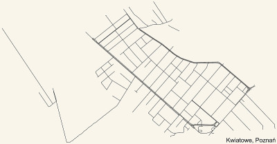 波兰波兹南Kwiatowe区街道地图