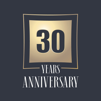 30周年纪念庆祝矢量图标